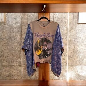 PRINCE Band T  with Kantha Sleeves Boho Handmade One of A Kind